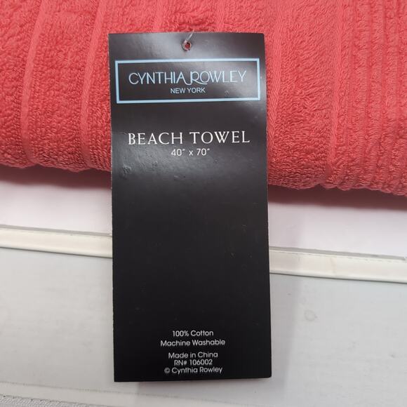 Cynthia Rowley Beach Towel Set of 2 Solid Bright Blue Red Towels 40x70 NEW NWT - Picture 2 of 4